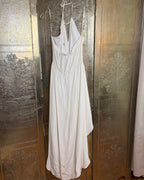 Alice & Trixie Ivory Halter High-Low Maxi Dress with Gold Hardware Size M — back open