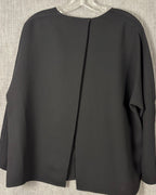 Vince Crepe Cady Split-Back Flyaway Long-Sleeve Blouse Size 10 — back split