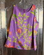 Purple Hummingbird-and-Floral Sleeveless Top and Long Skirt Set — photo 2: front view