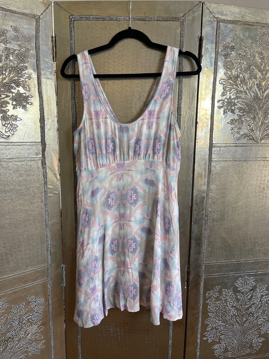 Free People Daydream Lilac Floral Sleeveless Mini Dress Size S photo 1