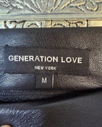 Brand and Size Tag view of Generation Love Ruched Leather Pencil Skirt Size M