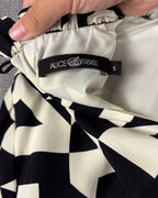 Brand and Size Tag view of Alice + Olivia Geometric-Print Shift Dress Size S