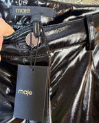 Brand and Size Tag 01 view of Maje H18PAVELI Vinyl Trousers Size 36