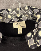 Care Tag view of Milly Geometric-Collar Sweater Size S