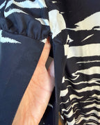 Detail view of Alice + Olivia Zebra-Print Silk Maxi Dress Size S