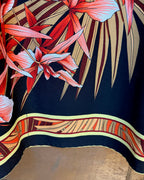 Detail 01 view of Tropical Floral Border-Print Silk Maxi Dress