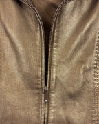 16 - Bronze Leather Jacket Size L — photo 3: detail view