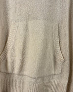36 - Nili Lotan Cream Wool-Silk Pullover Hoodie Sweater Size M — photo 3: detail view