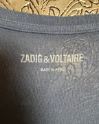 103 - Zadig & Voltaire Navy Tino Foil Modal V-Neck T-Shirt Size S — photo 3: detail view