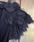 116 - Diane von Furstenberg Beulah Black V-Neck Midi Wrap Dress Size 4 — photo 3: detail view