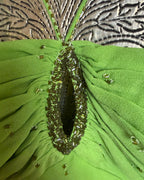 129 - Gilar Green Silk Dress Size 6 — photo 3: detail view