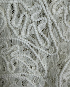 Caren Forbes White Lace Bell-Sleeve Zip-Back Top Size L — detail lace