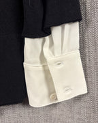Bailey 44 Grand Duke Black and White Layered Sweater Size S — detail layered cuffs