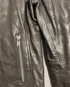 June Black Tonal Camouflage Leather Biker Jacket Size M — detail pocket zipper