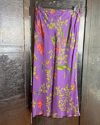 Purple Hummingbird-and-Floral Sleeveless Top and Long Skirt Set — photo 3: front view