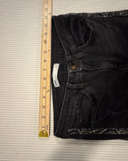Zara Z1975 Black Distressed Skinny Ankle Jeans with Faux-Snakeskin Side Stripe Size US 4 (EUR 36, MEX 26) — measurement front rise