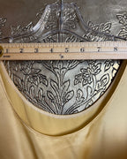 Champagne-Gold Satin-Finish Scoop-Neck Sleeveless Shell — photo 3: measurement view