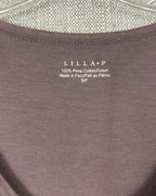 38 - Lilla P Brown Pima Cotton Long T-Shirt Size S-P — photo 3: tag view