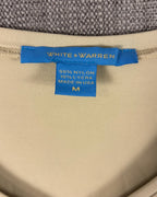 39 - White + Warren Beige Stretch Three-Quarter-Sleeve T-Shirt Size M — photo 3: tag view