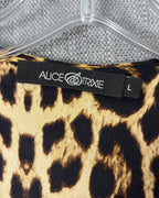 63 - Alice + Olivia Leopard-Print Blouse Size L — photo 3: tag view