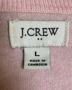 109 - J.Crew Pink Classic Cotton Cardigan Size L — photo 3: tag view