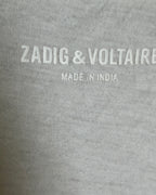 Zadig & Voltaire Tunisien ML Print White Floral Skull Long-Sleeve Tee Size M — tag brand country