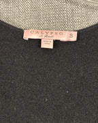 Calypso St. Barth Black 100% Cashmere Duster Cardigan Size S — tag brand size country