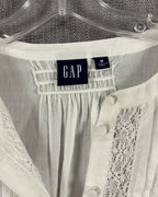 Brand and Size Tag view of Gap Lace-Trim Voile Top Size M