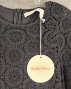 Brand and Size Tag view of See by Chloé Crochet Lace Mini Dress