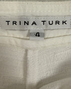 Brand and Size Tag 02 view of Trina Turk White Textured Shorts Size 4