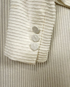 Detail 02 view of REDValentino Textured Stripe Peplum Blazer