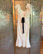 Detail 02 view of Saloni Ella Broderie Anglaise Eyelet Midi Dress Size US 4 (UK 8, EU 34)