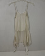 Detail 02 view of Elizabeth and James Ruffle-Trim Silk Slip Dress Size S