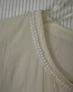Detail 02 view of Ally Saint Lace-Trim Tunic Blouse