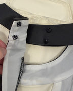 Detail 02 view of Alice + Olivia Leather-Trim Colorblock Shift Dress Size S