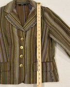 19 - Jón Green Striped Blazer Size 6 — photo 4: detail view