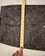 73 - J Brand Lillie Coated Snake-Print High-Rise Crop Skinny Jeans — photo 4: detail view
