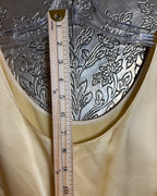 Champagne-Gold Satin-Finish Scoop-Neck Sleeveless Shell — photo 4: measurement view