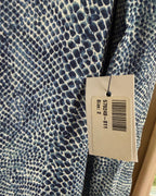 117 - Tory Burch Blue Snake-Print Silk Georgette Dress Size 2 — photo 4: tag view