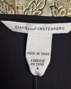 116 - Diane von Furstenberg Beulah Black V-Neck Midi Wrap Dress Size 4 — photo 4: tag view