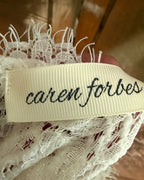 Caren Forbes White Lace Bell-Sleeve Zip-Back Top Size L — tag brand
