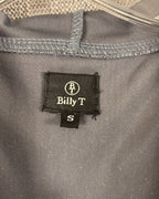 Billy T Black Floral Embroidered Velvet Zip Hoodie Size S — tag brand size