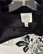 Linda Bertozzi Black and White Floral Asymmetric-Zip Mesh Top Size 1 — tag brand size