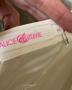 Alice & Trixie Ivory Halter High-Low Maxi Dress with Gold Hardware Size M — tag brand size