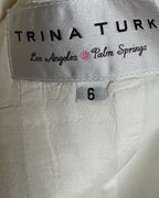 Trina Turk White Single-Button Notched-Lapel Blazer Size 6 — tag brand size