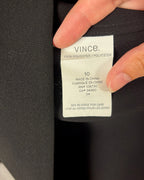 Vince Crepe Cady Split-Back Flyaway Long-Sleeve Blouse Size 10 — tag material country registration