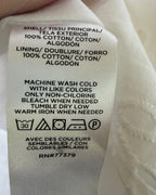 Ann Taylor White Eyelet Ruffle-Neck Button-Front Blouse Size M — tag material rn