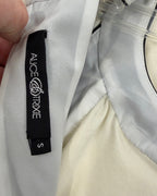 Brand and Size Tag view of Alice + Olivia Leather-Trim Colorblock Shift Dress Size S