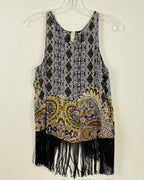 Detail 03 view of Plenty by Tracy Reese Paisley Silk Fringe Tunic