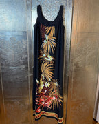 Detail 03 view of Tropical Floral Border-Print Silk Maxi Dress